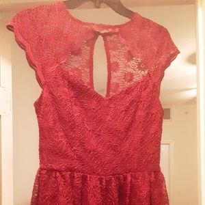Red lace dress